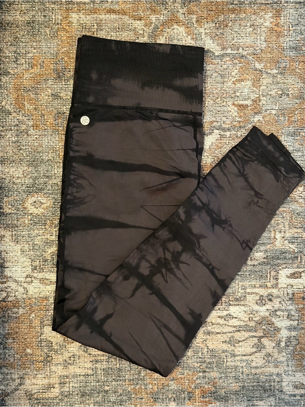 Zella Black Tie-Dye High-Waist Leggings